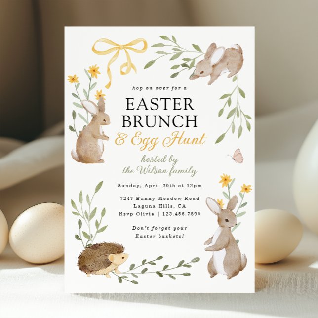 Invitación Brunch de Pascua y Huevos Cazan Bunny Spring Flori (Subido por el creador)