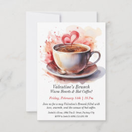 Invitación Brunch de personalizable Valentine - Corazones cál