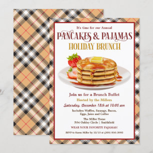 Invitación Brunch de vacaciones de Panqueques y Pijamas