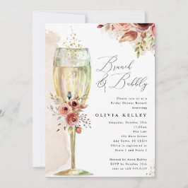 Invitación Brunch de vidrio de champagne y ducha de novias de