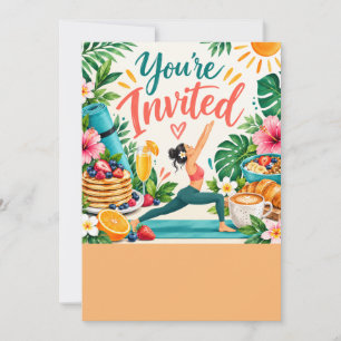 Invitación Brunch de yoga Cumpleaños