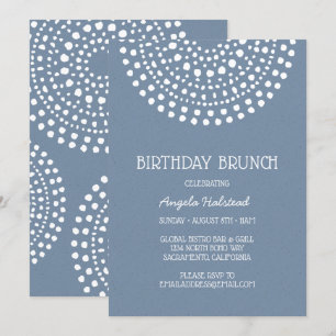 Invitación Brunch del cumpleaños de Boho Bali en el azul 2