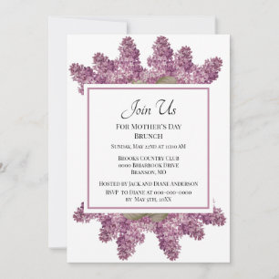 Invitación Brunch del Día Botánico de la Madre de Lilac Vinta