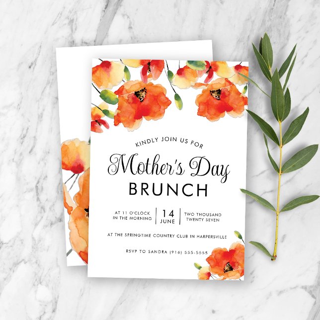 Invitación Brunch del día de la amapola dorada (Subido por el creador)