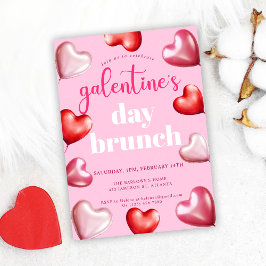 Invitación Brunch del día de la chica rosada de Galentine
