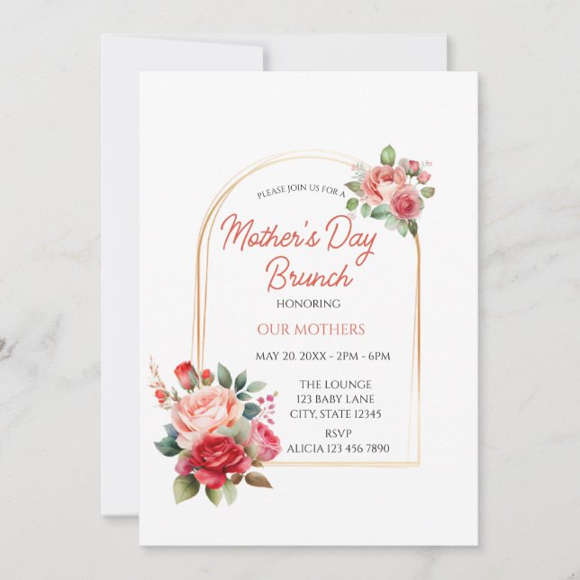 Invitación Brunch del Día de la Madre (Anverso)