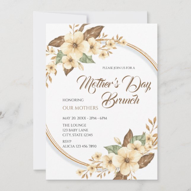 Invitación Brunch del Día de la Madre (Anverso)