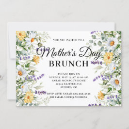 Invitación Brunch del Día de la Madre con acuarela de flores 