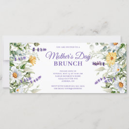 Invitación Brunch del Día de la Madre con acuarela de flores 
