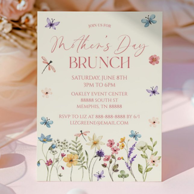Invitación Brunch del Día de la Madre con Flor Silvestre (Subido por el creador)