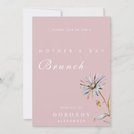 Invitación Brunch del Día de la Madre con Florales en Acuarel
