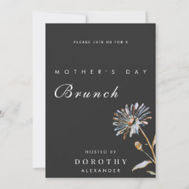 Invitación Brunch del Día de la Madre con Florales en Acuarel