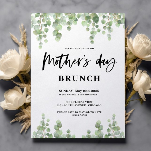 Invitación Brunch del Día de la Madre con flores de primavera (Subido por el creador)