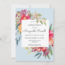 Invitación Brunch del Día de la Madre con Flores de Primavera