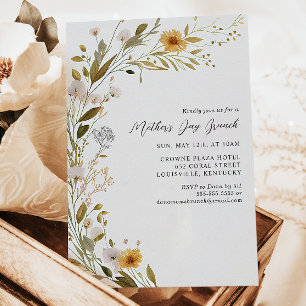 Invitación Brunch del Día de la Madre con flores silvestres b