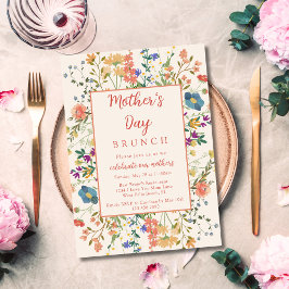 Invitación Brunch del Día de la Madre con flores silvestres c