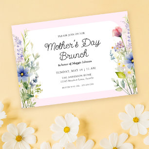 Invitación Brunch del Día de la Madre con flores silvestres d