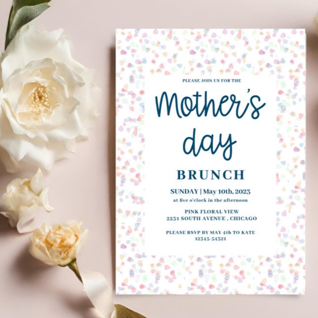 Invitación Brunch del Día de la Madre con pastel (Subido por el creador)