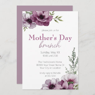 Invitación Brunch del Día de la Madre de los Anemones y el Ni