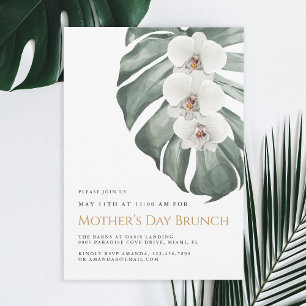 Invitación Brunch del Día de la Madre de Orquídeas Blancas Tr