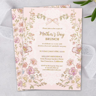Invitación Brunch del Día de la Madre Elegante Bonito Floral
