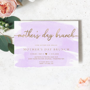 Invitación Brunch del Día de la Madre en color Lilac Púrpura