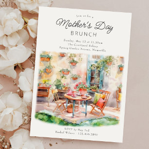 Invitación Brunch del Día de la Madre en Jardín Patio Acuarel