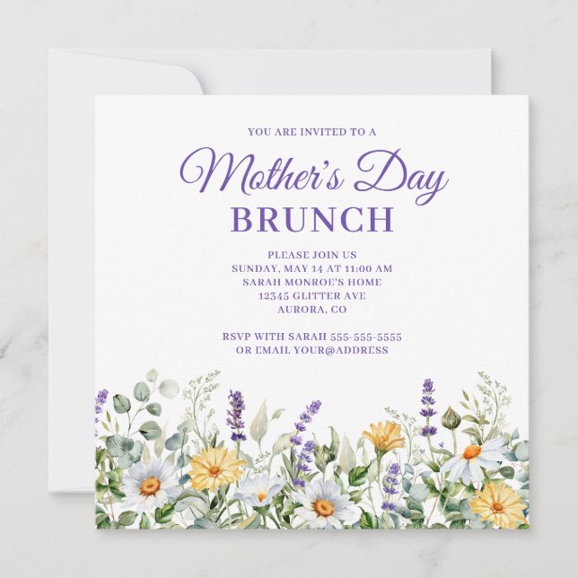 Invitación Brunch del Día de la Madre en la frontera acuática (Anverso)