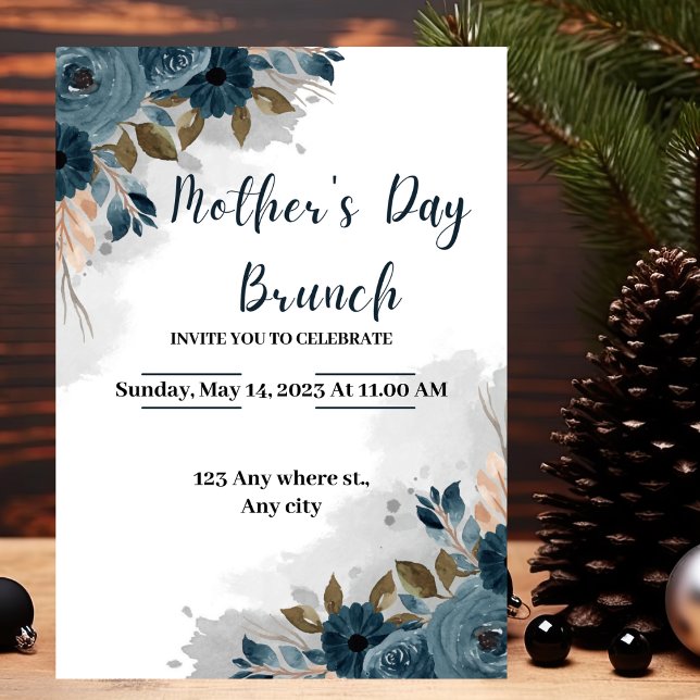 Invitación Brunch del Día de la Madre en las flores de la mar (Subido por el creador)