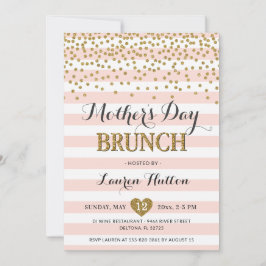 Invitación Brunch del Día de la Madre en Rosa Oro Elegante Mo