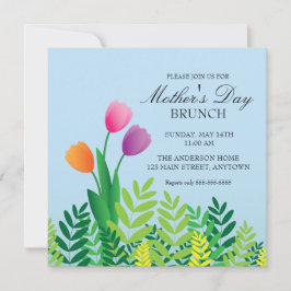 Invitación Brunch del Día de la Madre en Tulipanes coloridos