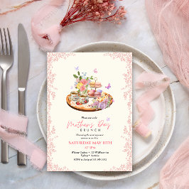 Invitación Brunch del día de la madre fiesta de té floral ele