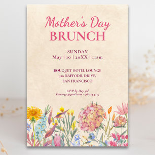 Invitación Brunch del Día de la Madre Floral Elegante