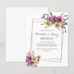 Invitación Brunch del Día de la Madre floral geométrico amari