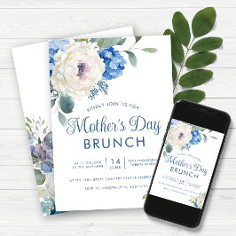 Invitación Brunch del Día de la Madre Floral Rosa de Hydrange