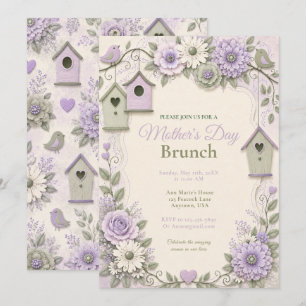 Invitación Brunch del Día de la Madre Lavanda Salvia