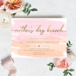 Invitación Brunch del Día de la Madre Naranja Rosa