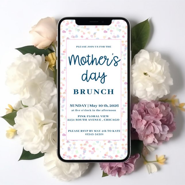 Invitación Brunch del Día de la Madre Pastel (Subido por el creador)