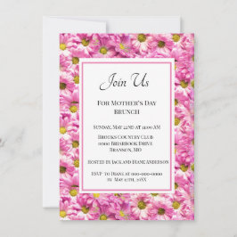 Invitación Brunch del Día de la Madre Pretty Pink Daisies
