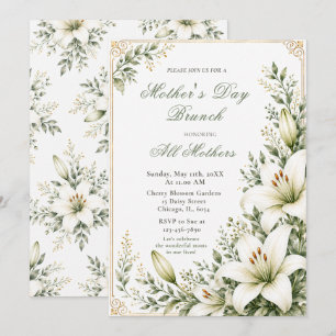Invitación Brunch del Día de la Madre White Lily
