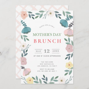 Invitación Brunch del Día de las Madres Blancas en el Jardín