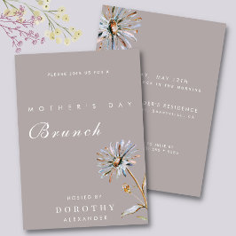 Invitación Brunch del Día de las Madres con Flores de Agua