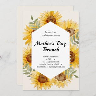 Invitación Brunch del Día de las Madres en el Boho Sunflower
