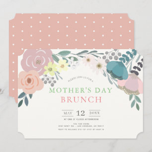 Invitación Brunch del Día de las Madres Florales de Primavera