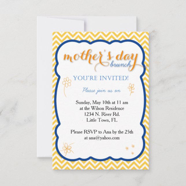 Invitación Brunch del día de madre (Anverso)