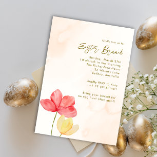 Invitación Brunch del Domingo de Pascua Floral Minimalista El