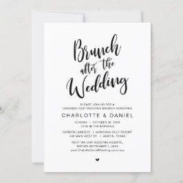 Invitación Brunch Después Del Boda, Celebración Del Elopement