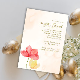 Invitación Brunch Domingo de Pascua Elegante Floral Minimalis
