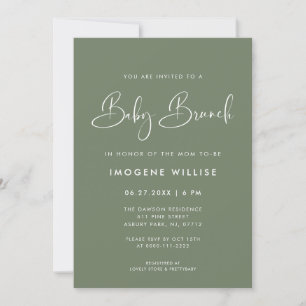 Invitación Brunch Elegante y moderno Green Sage Dark