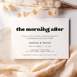 Invitación Brunch elegante y retro la mañana después de la bo